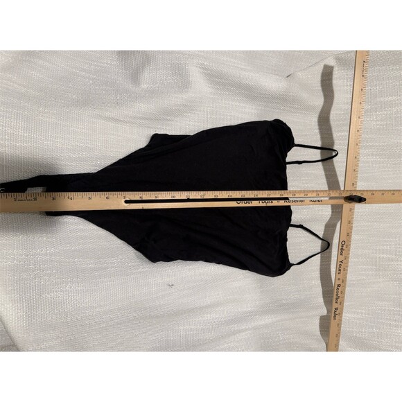 SKIMS Bodysuit Womens XL Black Cami Spaghetti Strap Square Neck Snap - Picture 3 of 8